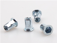 zinc plating-blue flat head half hex rivet nut